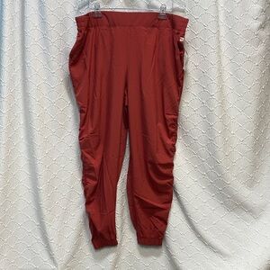 NWT ZELOS Size 3X terracotta Rust Jogger Pants stretch waist comfy casual